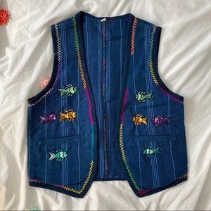 Vintage Embroidered Fish Vest